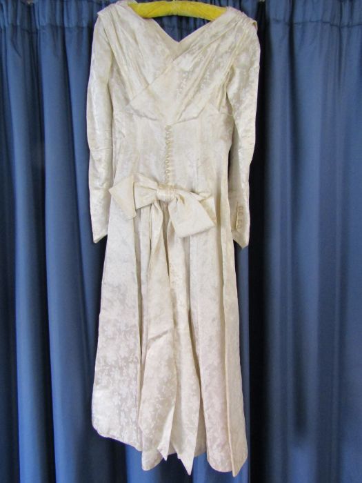 RAF Dinner suit with cap and a wedding gown with veil possibly wax flowers and weighted with faux - Image 12 of 18