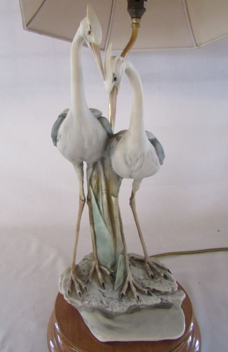 1984 Florence Capodimonte herons table lamp and 1983 Capodimonte Florence lamp boy and girl on - Image 11 of 15