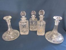 Ships decanters and other decanters, one presented by Skegness Golf Club