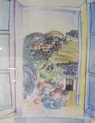 Raoul Dufy large plate signed print 'Open Window at Saint Jeannet'  approx. 74cm x 59.5cm (