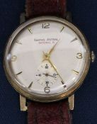 9ct gold Smiths Astral National 15 wristwatch on leather strap