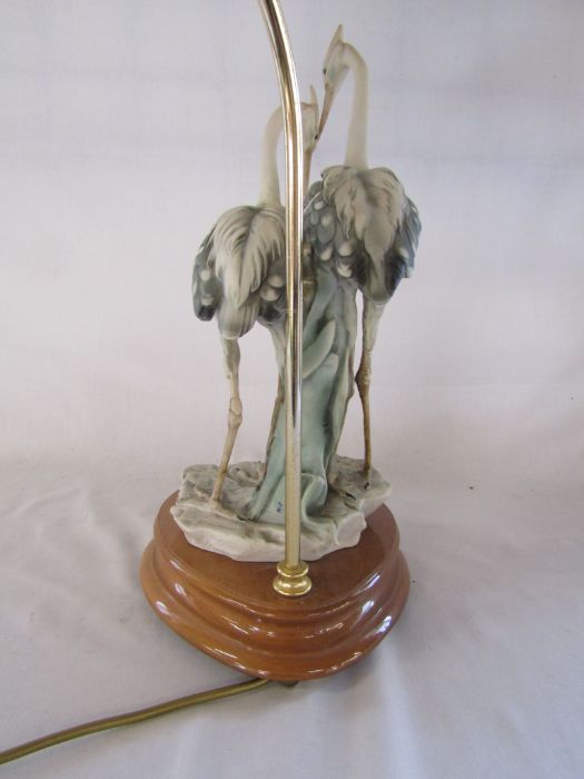 1984 Florence Capodimonte herons table lamp and 1983 Capodimonte Florence lamp boy and girl on - Image 13 of 15