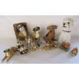 Collection of Leonardo Boxer dog ornaments, hand painted Toby West Highland terrier (tail damaged) -