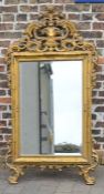Ornate rococo 17th century style gilded wall mirror 174cm by 89cm