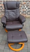 Modern vibrating/massaging reclining chair & foot stool