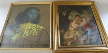 Framed Chinese Girl Tretchikoff print & Italian print on canvas