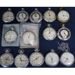9 Ingersoll crown wind pocket watches & 5 others including Smiths Empire