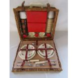 Brexton picnic hamper with original plates and thermos flask with insert, a Vacco flask and