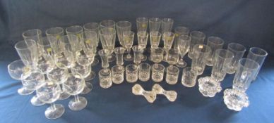 Large collection of glassware including luminarc, tumblers, wine glasses, etc