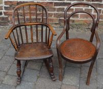 Child's Windsor rocking chair & a bentwood chair