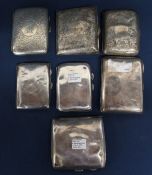 7 silver cigarette cases 15.86ozt