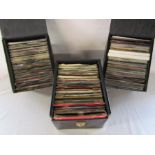 3 cases of 7" vinyl records including The Clash, Skids, etc