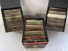 3 cases of 7" vinyl records including The Clash, Skids, etc