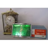 Schatz 400 day clock made in Germany and boxed Diamond Chinese wind up table clock in green