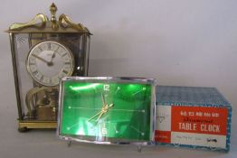 Schatz 400 day clock made in Germany and boxed Diamond Chinese wind up table clock in green