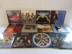 12" vinyl records including Led Zepplin Zoso & 2, Black Sabbath, Genesis, Fleetwood Mac, The Smiths,