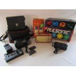 JVC Compact VHS camera GR-AX200, Chinon 723 XL camera, Ekco radio, Mini-tv game with PRO-AM option