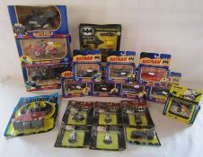 Collection of Batman vehicles including METTOY Corgi 1978 Penguinmobile 259, 1989 ERTL carded