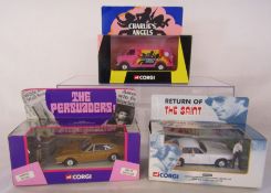 Boxed Corgi classics, 2002 Charlie's Angels, 2001 The Persuaders and 2002 Return of the Saint