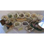 Mixed selection of items including Wedgwood The Street Sellers plates