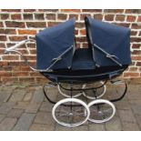 Vintage child's Silvercross twin dolls pram