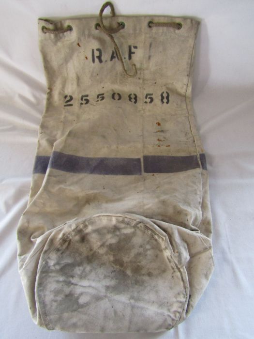 RAF Dinner suit with cap and a wedding gown with veil possibly wax flowers and weighted with faux - Image 17 of 18