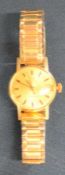 18ct gold case Omega automatic ladies wristwatch with elasticated strap - serial number 562016