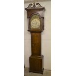 Late 18th century W Bell Hexham longcase clock with 8 day movement converted from a 30 hour clock in
