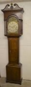 Late 18th century W Bell Hexham longcase clock with 8 day movement converted from a 30 hour clock in