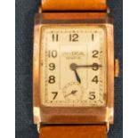 Art Deco 9ct gold case gentleman's wristwatch by Universal Genève