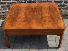 Georgian style coffee table with burr walnut veneer top W & D 48cm Ht 62cm