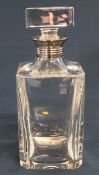 Clear glass decanter with Asprey silver collar London 2006 approx. 24.5cm to top of stopper