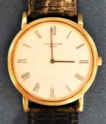 Patek Phillipe gents 18ct gold wristwatch currently fitted with a replacement strap but included