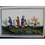 Late 19th / early 20th century album of Chinese paintings on rice paper depicting the silk making