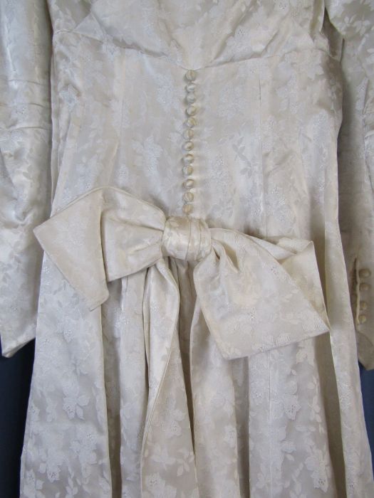 RAF Dinner suit with cap and a wedding gown with veil possibly wax flowers and weighted with faux - Image 13 of 18