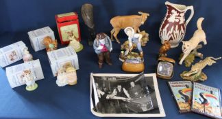 4 Royal Albert Beatrix Potter figurines: Hunca Munca, Tom Kitten, Jemima Puddleduck & Squirrel