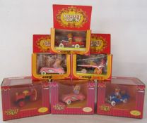 3 x original Corgi Muppet Show boxed cars and 3 x 25 year anniversary- Fozzie, Miss Piggy and Animal