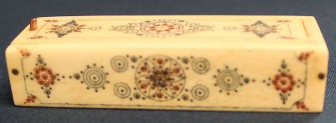 Indian Madras Ware miniature bone dominoes set