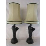 2 female figural table lamps (one damaged to base)
