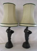 2 female figural table lamps (one damaged to base)
