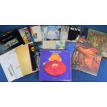 Approximately 48 vinyl LP's including Steve Hillage, Rick Wakeman, White Noise, Peter Baumann, Glenn