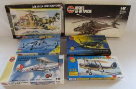 Collection of models to include Airfix, Hawker fury bi-plane, Mosquito, Westland Navy Lynx MK 8,