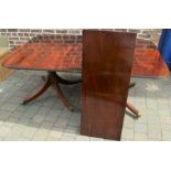 Regency style mahogany dining table by Millwood Cabinet Makers (requires screws to secure tops) with