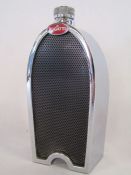 Ruddspeed Ltd chrome decanter flask in the form of Bugatti No 909778