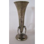 Walker & Hall 1908 Arts and Crafts silver vase - total height 16.5cm - total weight 6.39 ozt (with