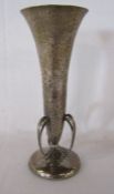 Walker & Hall 1908 Arts and Crafts silver vase - total height 16.5cm - total weight 6.39 ozt (with