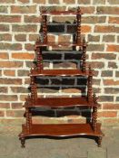 Victorian Mahogany whatnot with five graduated shelves - approx. 119cm x 74cm x 23cm