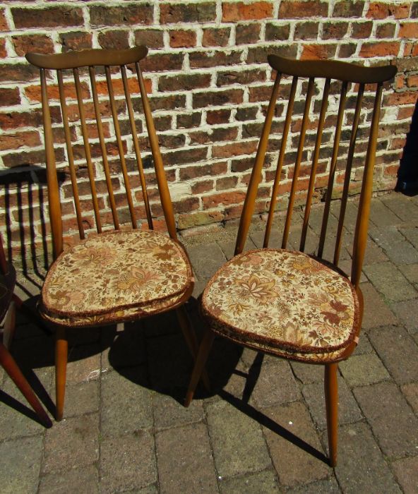 4 Ercol Goldsmith dining chairs with cushions (2 original) - Image 2 of 5