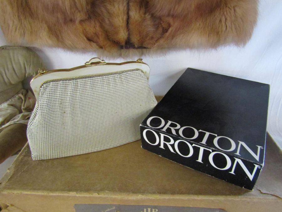 John Lewis partnership boxed fur stole, Effanbee doll with composition head and arms, boxed Oroton - Image 4 of 7