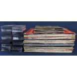 Selection of 33rpm records, some 7 inch singles including Led Zeppelin & cassette tapes